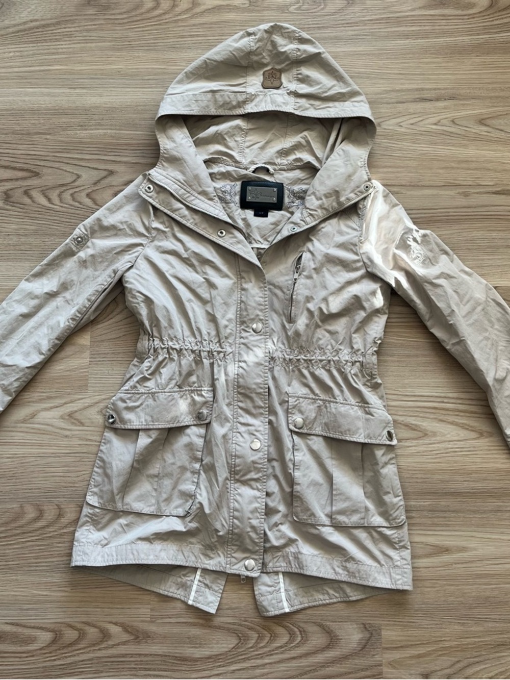 Mackage Light Beige Hooded Utility Jacket - Women